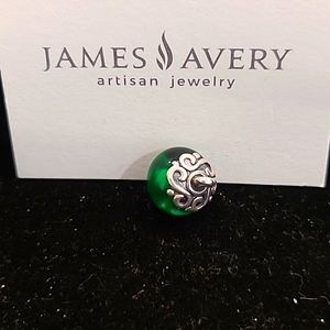 James Avery Green Art Glass with Sterling Silver Swirl Finial Retired
